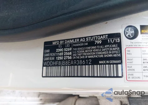 2014 Mercedes-Benz E 350 4Matic z USA, uszkodzony, nr VIN WDDHF8JB8EA938612